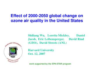 Effect of 2000-2050 global change on ozone air quality in the United States