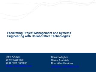 Facilitating Project Management and Systems Engineering with Collaborative Technologies