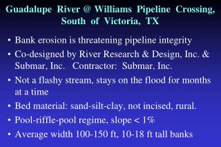 Guadalupe River @ Williams Pipeline Crossing, South of Victoria, TX