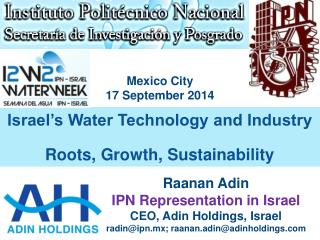 Israel’s Water Technology and Industry Roots, Growth, Sustainability