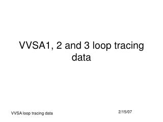 VVSA1, 2 and 3 loop tracing data