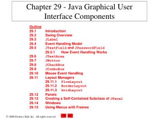 Chapter 29 - Java Graphical User Interface Components