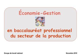 Économie-Gestion en baccalauréat professionnel du secteur de la production