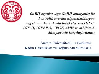 Ankara Üniversitesi Tıp Fakültesi Kadın Hastalıkları ve Doğum Anabilim Dalı