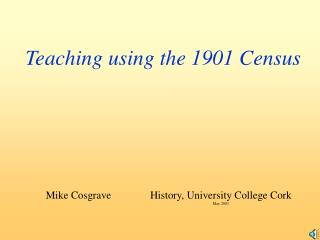 Teaching using the 1901 Census