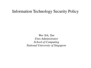 Information Technology Security Policy