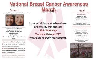 National Breast Cancer Awareness Month