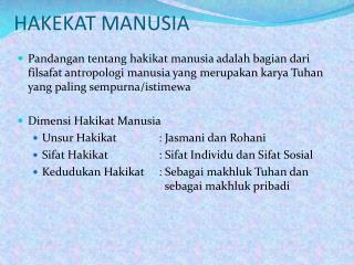 HAKEKAT MANUSIA