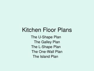 Kitchen Floor Plans