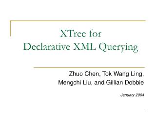 XTree for Declarative XML Querying