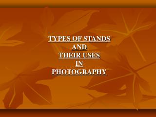 Types of Stands and Their Uses in Photography