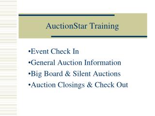 AuctionStar Training