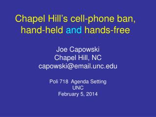 Chapel Hill’s cell-phone ban, hand-held and hands-free