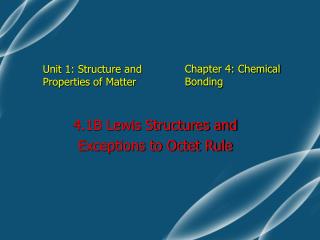 Unit 1: Structure and Properties of Matter