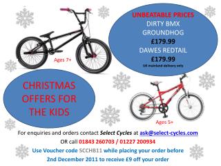For enquiries and orders contact Select Cycles at ask@select-cycles