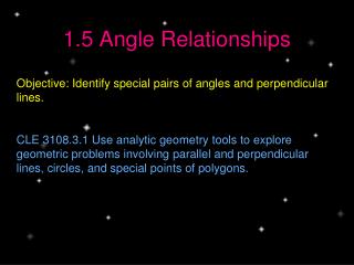 1.5 Angle Relationships