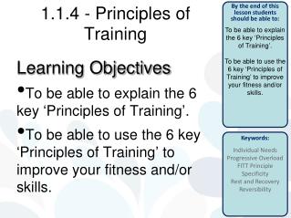 1.1.4 - Principles of Training