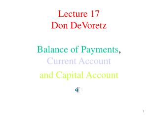 Lecture 17 Don DeVoretz