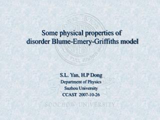 Some physical properties of disorder Blume-Emery-Griffiths model