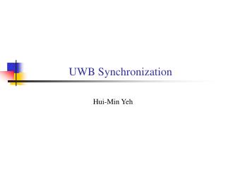 UWB Synchronization