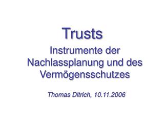 Trusts