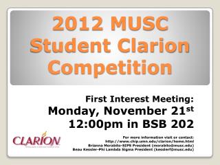 2012 MUSC Student Clarion Competition