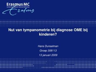 Nut van tympanometrie bij diagnose OME bij kinderen?