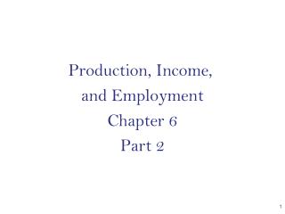 Production, Income, and Employment Chapter 6 Part 2