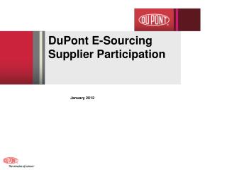 DuPont E-Sourcing Supplier Participation