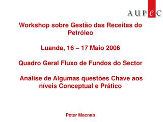 Workshop sobre Gestão das Receitas do Petróleo Luanda, 16 – 17 Maio 2006