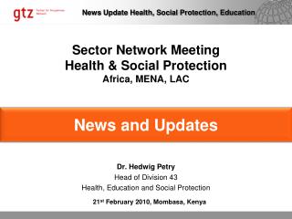 Sector Network Meeting Health &amp; Social Protection Africa, MENA, LAC