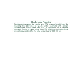 ECA Covered Financing