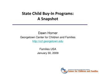 State Child Buy-In Programs: A Snapshot