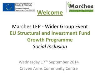 Wednesday 17 th September 2014 Craven Arms Community Centre
