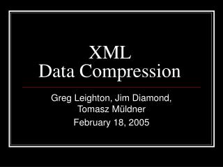 XML Data Compression