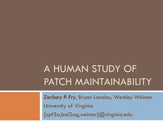 A Human Study of Patch Maintainability