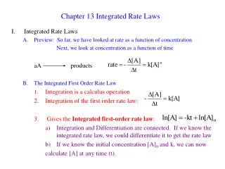 Chapter 13 Integrated Rate Laws