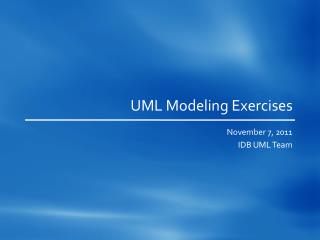 UML Modeling Exercises
