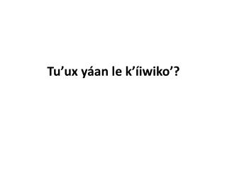Tu’ux yáan le k’íiwiko ’?