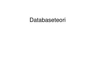 Databaseteori