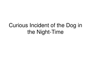 Curious Incident of the Dog in the Night-Time