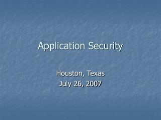 Application Security