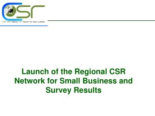Launch of the Regional CSR Network for Small Business and Survey Results