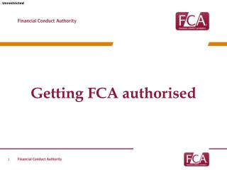 Getting FCA authorised