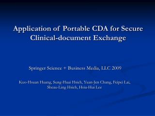 Application of Portable CDA for Secure Clinical-document Exchange
