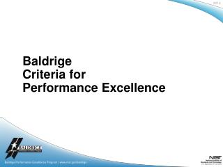 Baldrige Criteria for Performance Excellence