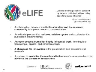 Open for submissions @ elifesciences