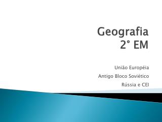 Geografia 2° EM