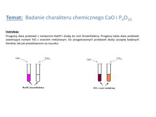 Temat: Badanie charakteru chemicznego CaO i P 4 O 10 .