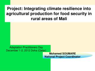 Mohamed SOUMARE National Project Coordinator